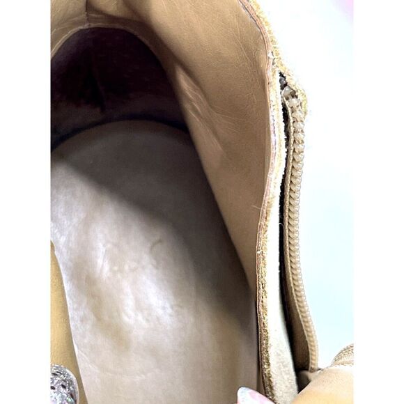 Jack Rogers Tan Suede Ankle Boots Booties Size 10 M Bailee Camel - Picture 7 of 12